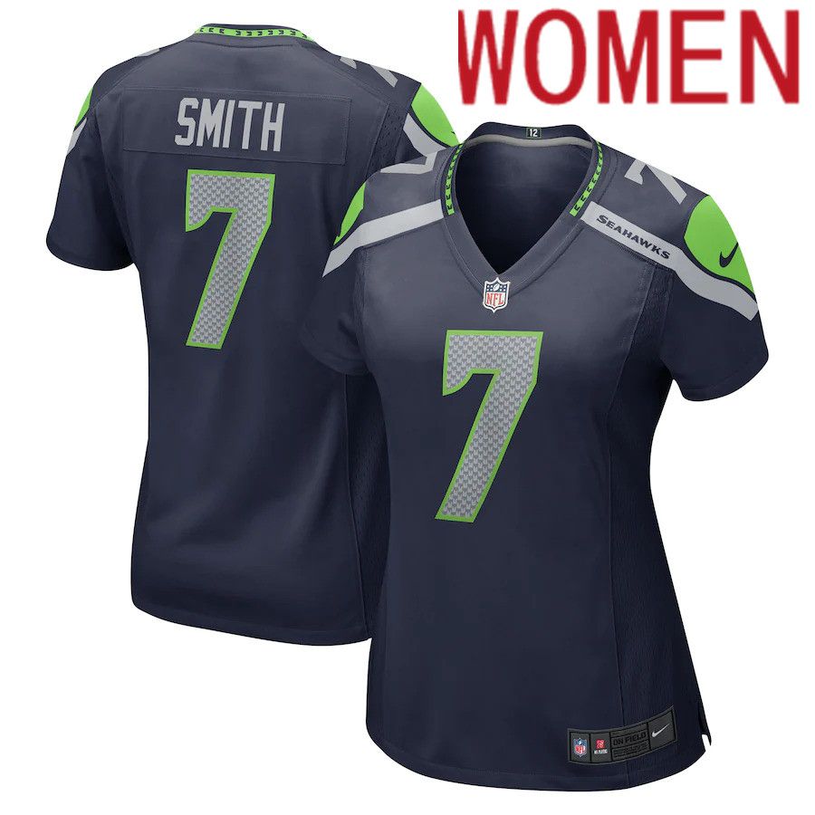 Women Seattle Seahawks #7 Geno Smith Nike College Navy Game NFL Jersey->women nfl jersey->Women Jersey